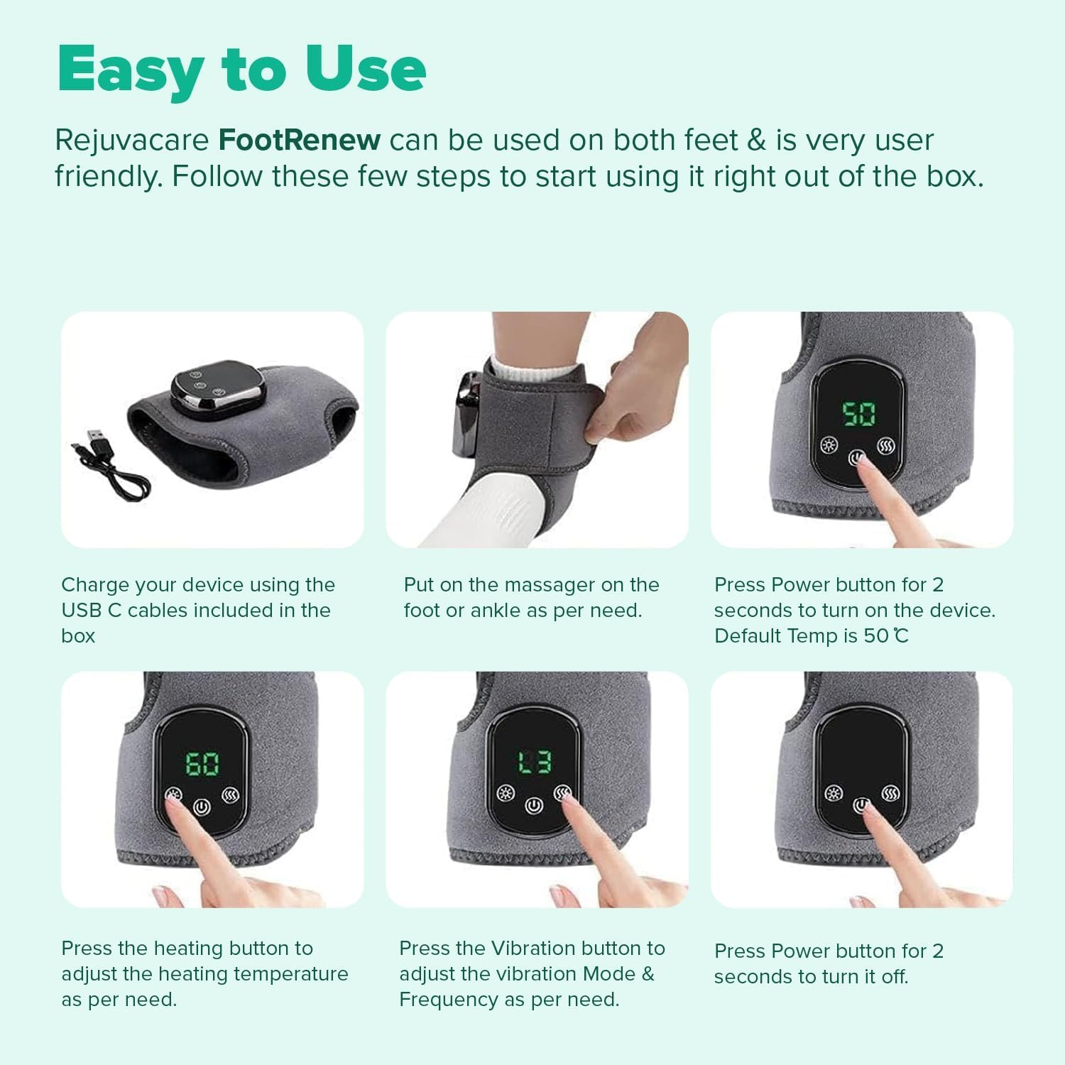 🦶 RelaxStep Electric Foot & Ankle Massager | Heated Wrap for Pain Relief