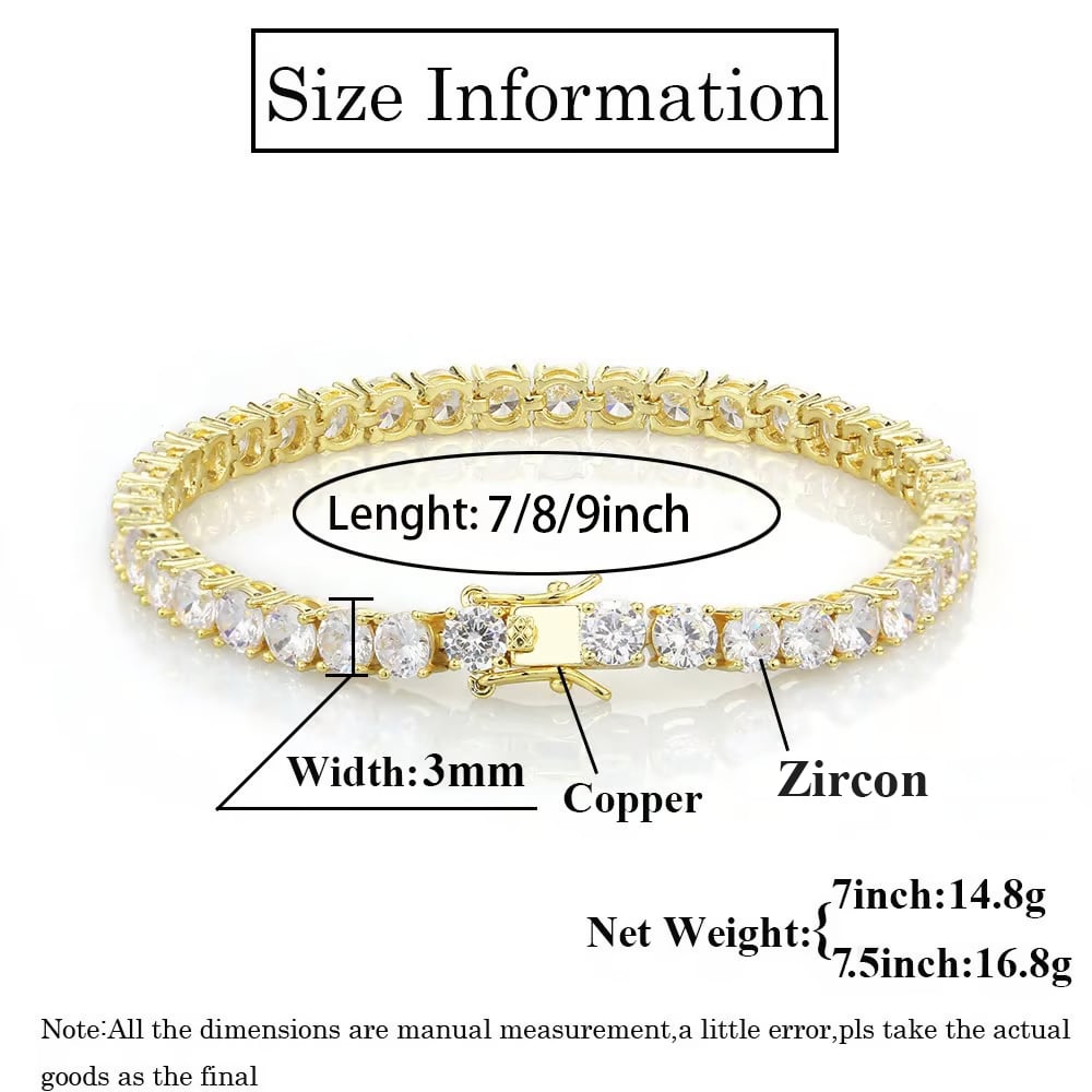 💎 Dazzling Zircon Bracelet | Timeless Sparkle ✨