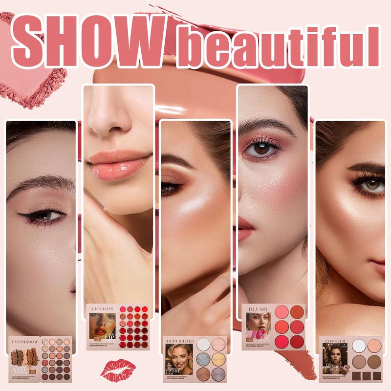 24-Color Eyeshadow Palette - 5-Layer Book-Style Makeup Palette with 67 Pro Shades