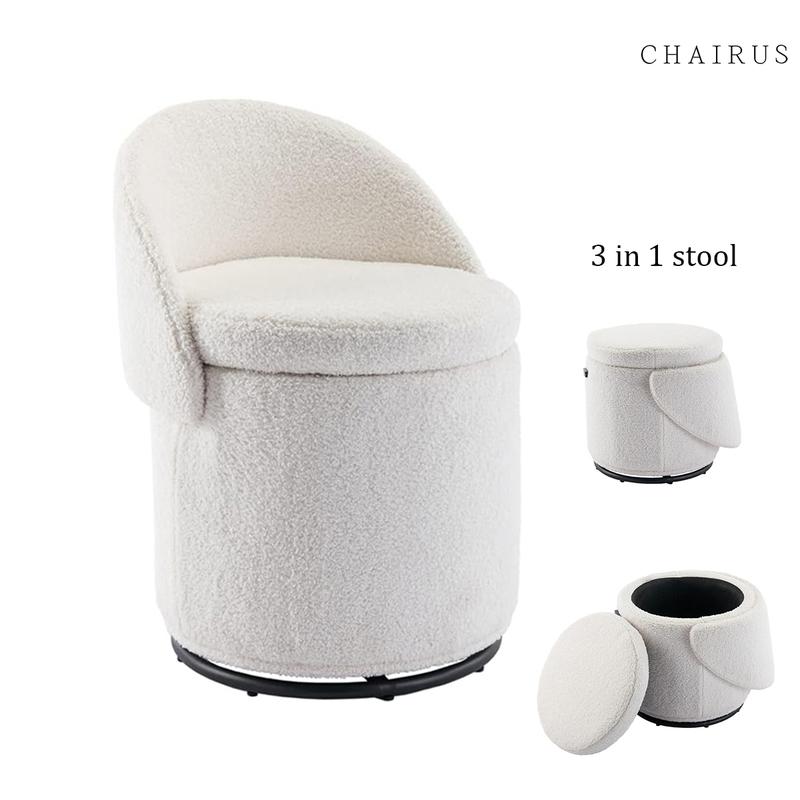 🔥 50% Off! Chairus 3-in-1 Swivel Vanity Stool – Stylish Seating with Hidden Storage & Swivel Function 🪑