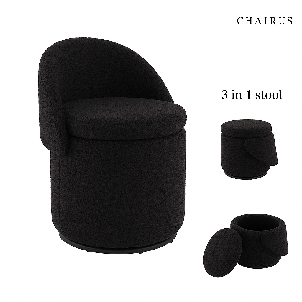 🔥 50% Off! Chairus 3-in-1 Swivel Vanity Stool – Stylish Seating with Hidden Storage & Swivel Function 🪑