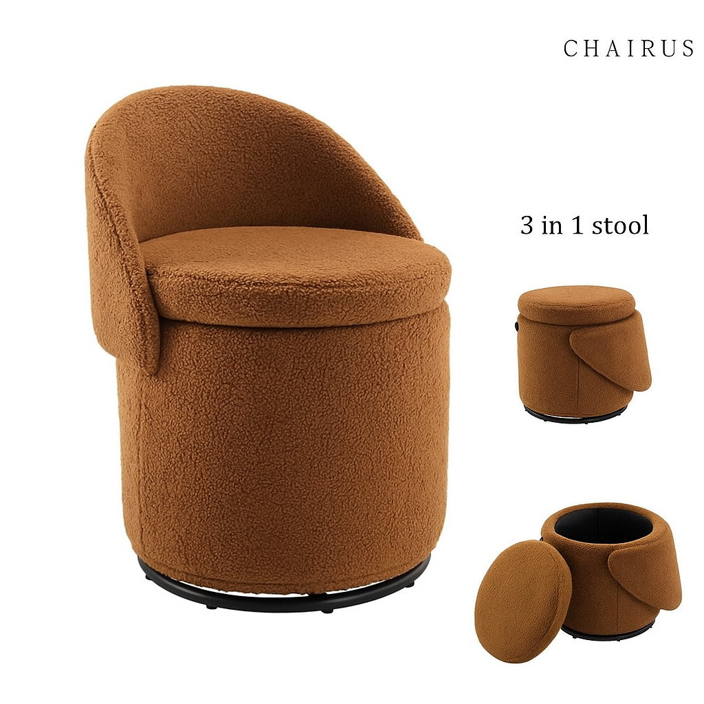 🔥 50% Off! Chairus 3-in-1 Swivel Vanity Stool – Stylish Seating with Hidden Storage & Swivel Function 🪑