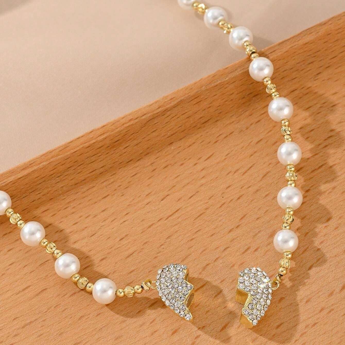✨New Magnetic Pearl Heart Necklace 💖 Elegant & Romantic Gift for Her 🎁