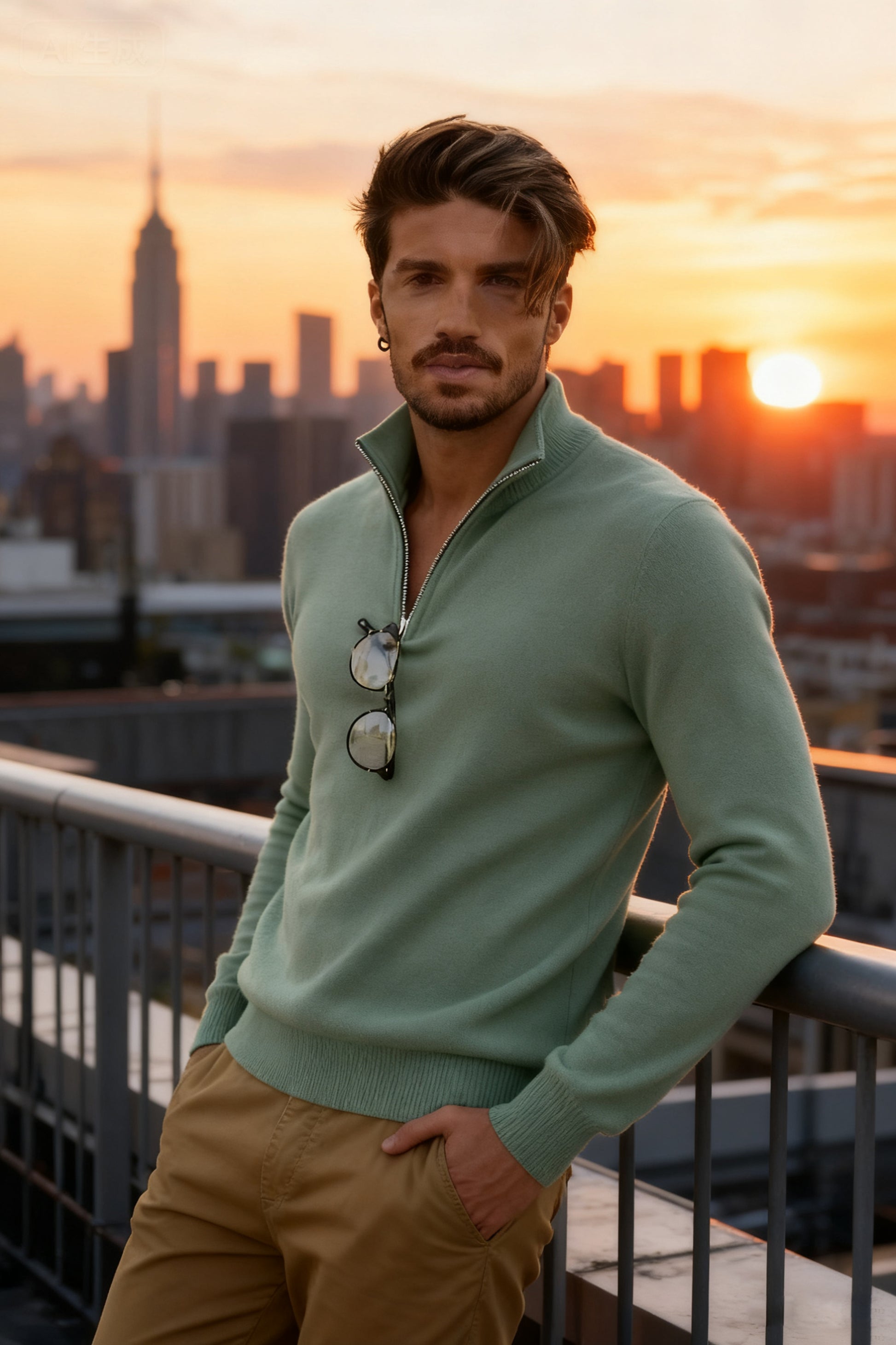 🧶 Men's Quarter Zip Mock Neck Sweater, Slim Fit Lightweight Pullover, Casual Long Sleeve Knitwear for Fall Outfits