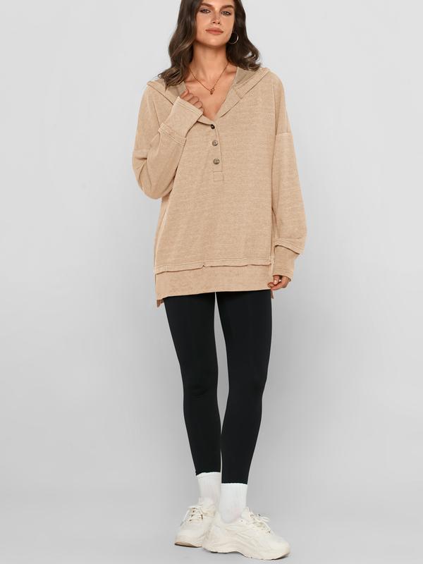 Oversized Sweatshirt 🌿 Button-Up Style –50%