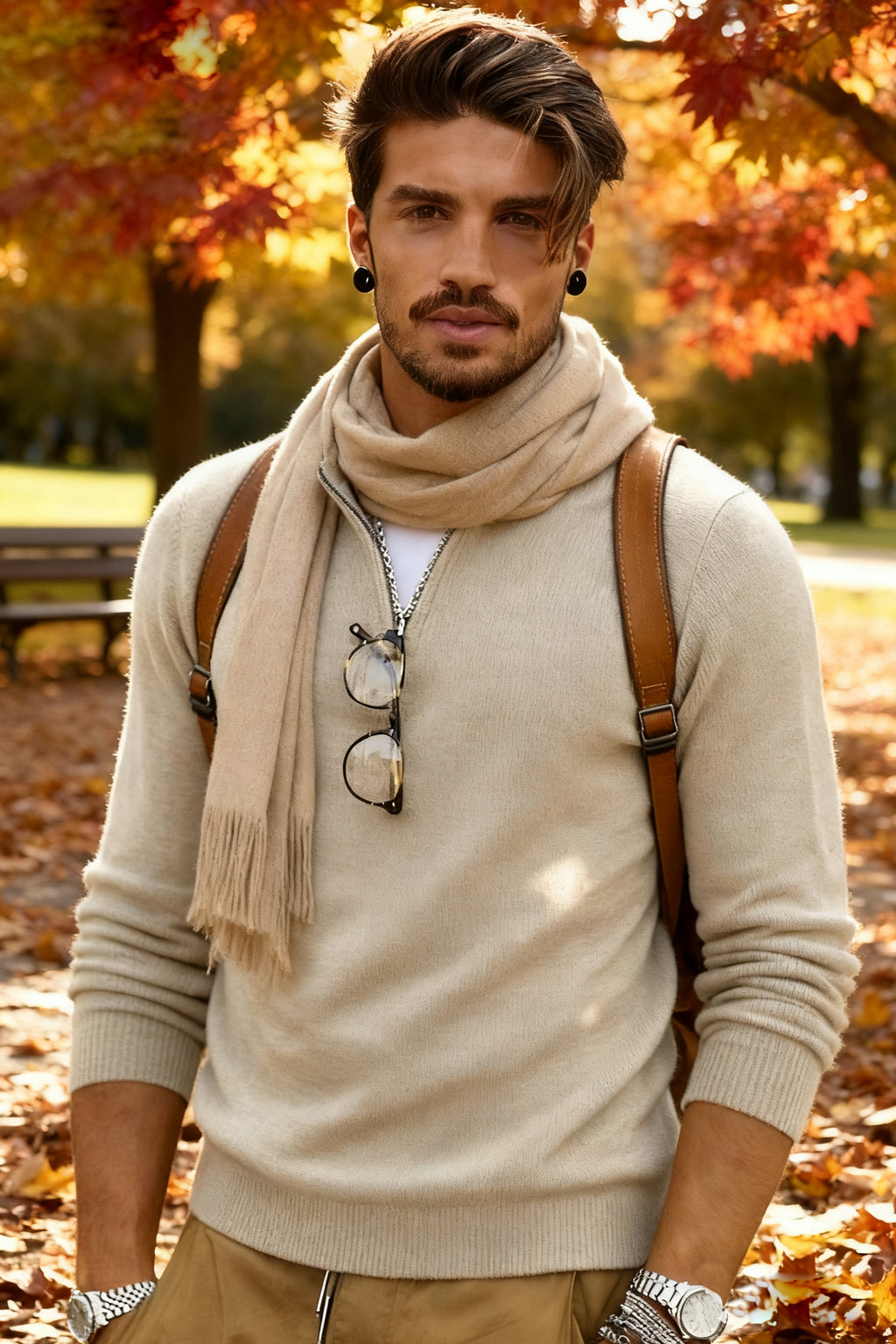 🧶 Men's Quarter Zip Mock Neck Sweater, Slim Fit Lightweight Pullover, Casual Long Sleeve Knitwear for Fall Outfits