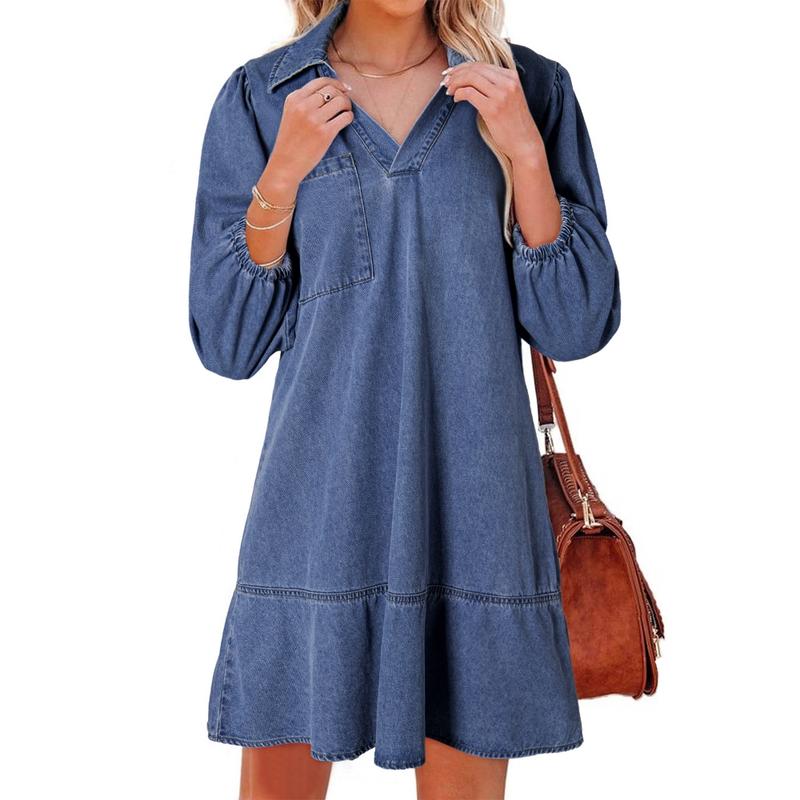 ⏰ LAST DAY SAVE 50% 💃 2025 Fall Denim Babydoll Dress