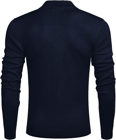🧶 Men's Quarter Zip Mock Neck Sweater, Slim Fit Lightweight Pullover, Casual Long Sleeve Knitwear for Fall Outfits