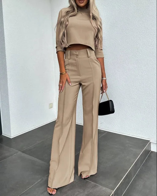 🔥50%OFF TODAY🌸Stylish Long Sleeve & Pants Set | Women’s Daily Commuter Outfit 🤍