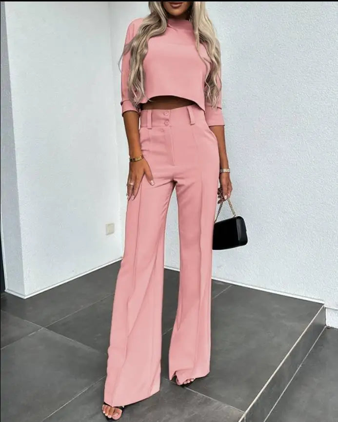 🔥50%OFF TODAY🌸Stylish Long Sleeve & Pants Set | Women’s Daily Commuter Outfit 🤍