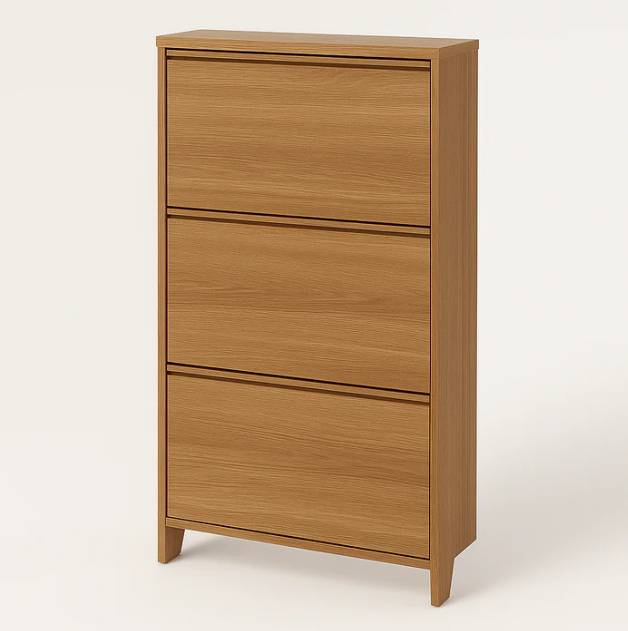 Ez Thin Wooden Shoe Rack – 3 Doors