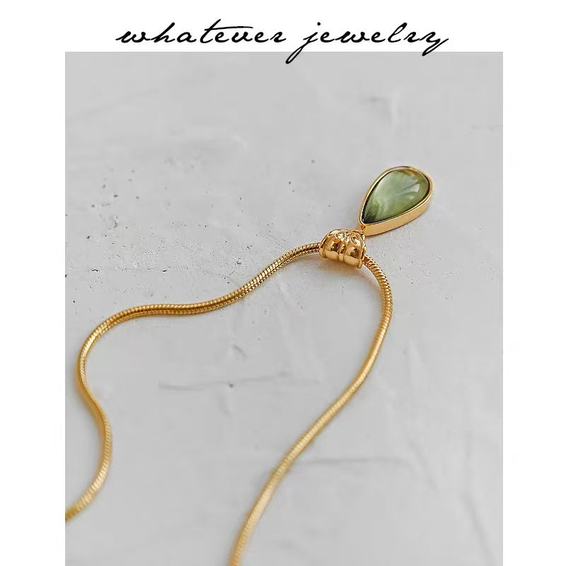 ✨Golden Water Drop Necklace – Elegant Gift!