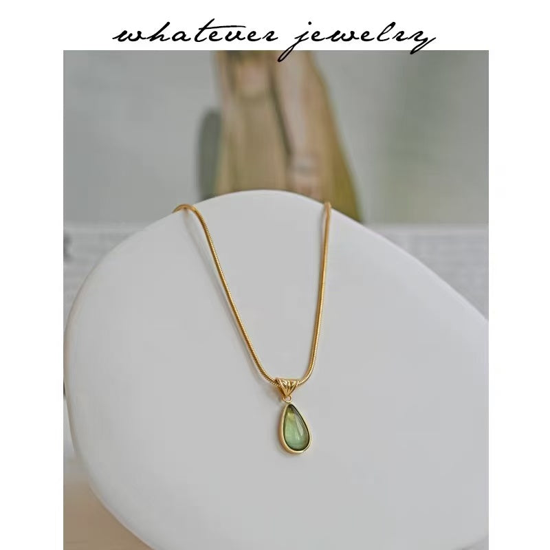 ✨Golden Water Drop Necklace – Elegant Gift!