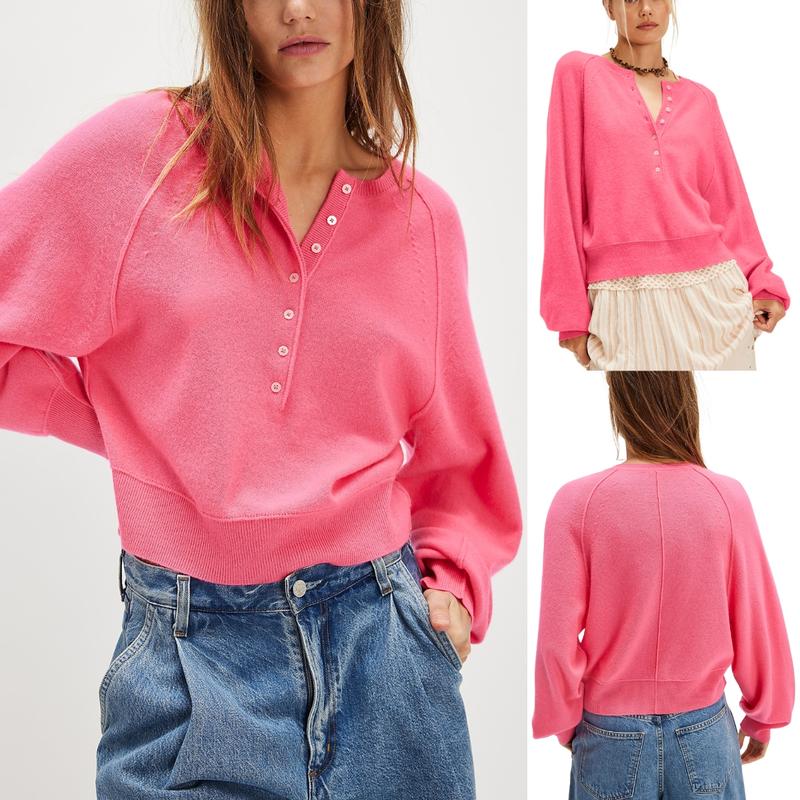 🔥50% OFF- Knit Sweater ✨ Henley Pullover✨