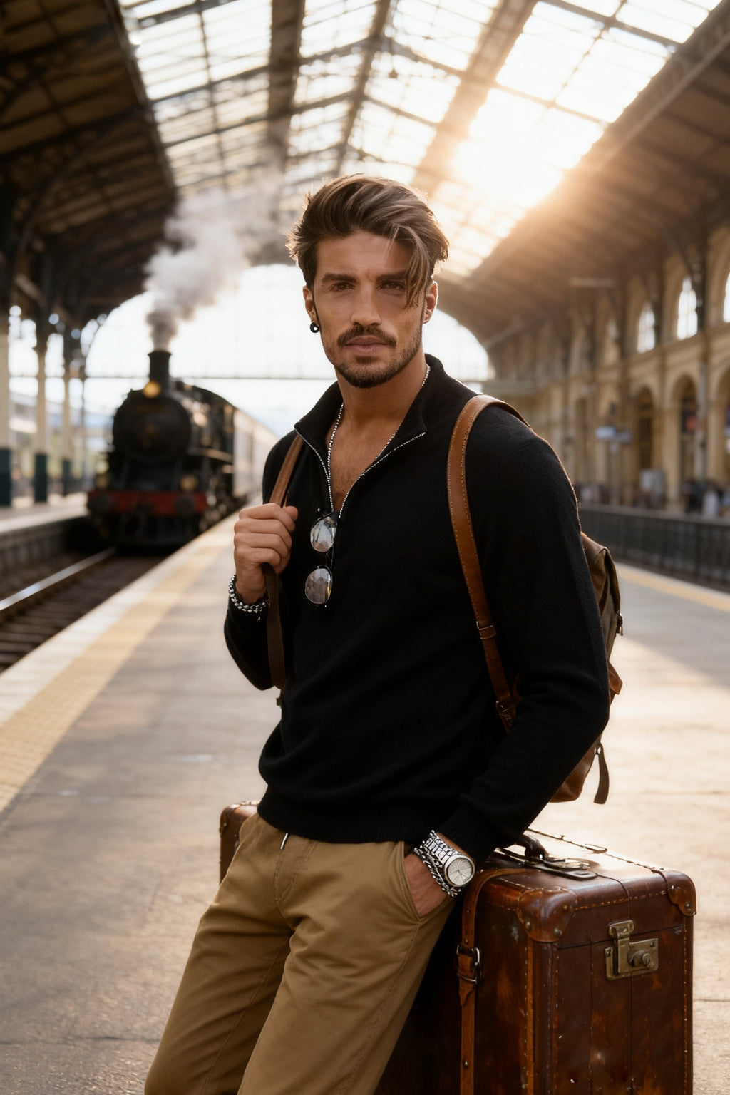 🧶 Men's Quarter Zip Mock Neck Sweater, Slim Fit Lightweight Pullover, Casual Long Sleeve Knitwear for Fall Outfits