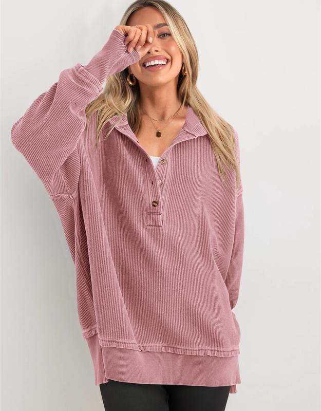 Oversized Sweatshirt 🌿 Button-Up Style –50%
