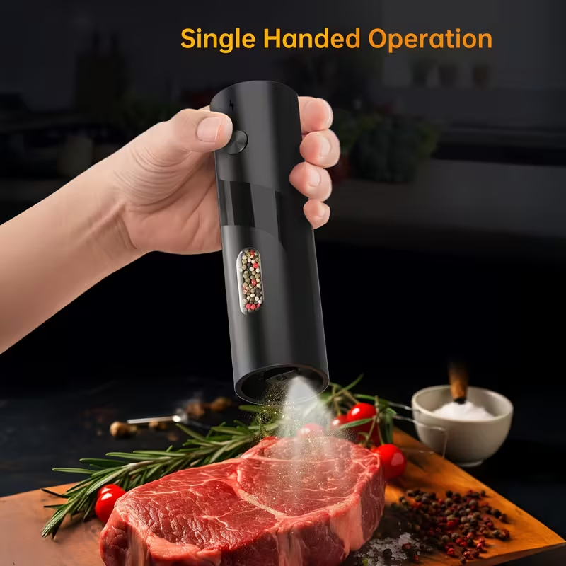 👍 One-Touch Freshness! Electric Pepper Grinder with See-Through Window - Your Key to Gourmet Flavor at Home.