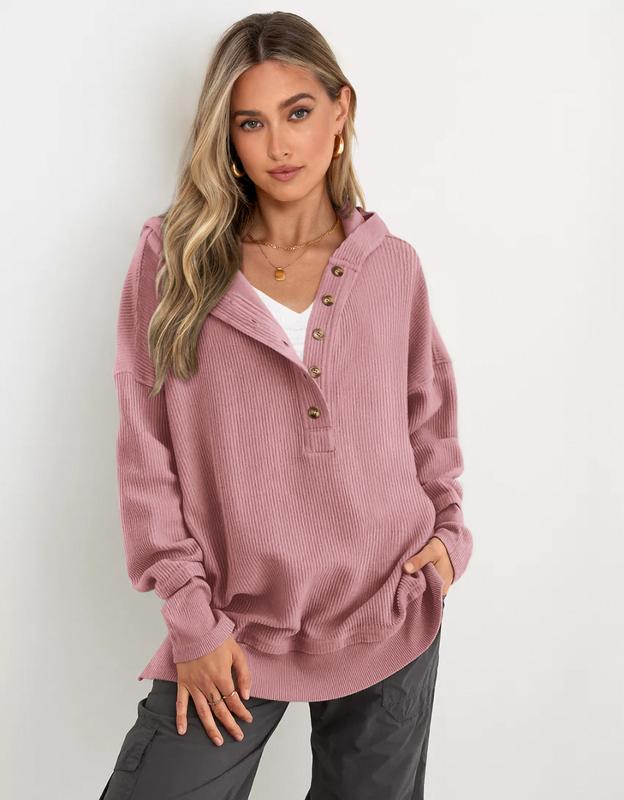 Oversized Sweatshirt 🌿 Button-Up Style –50%