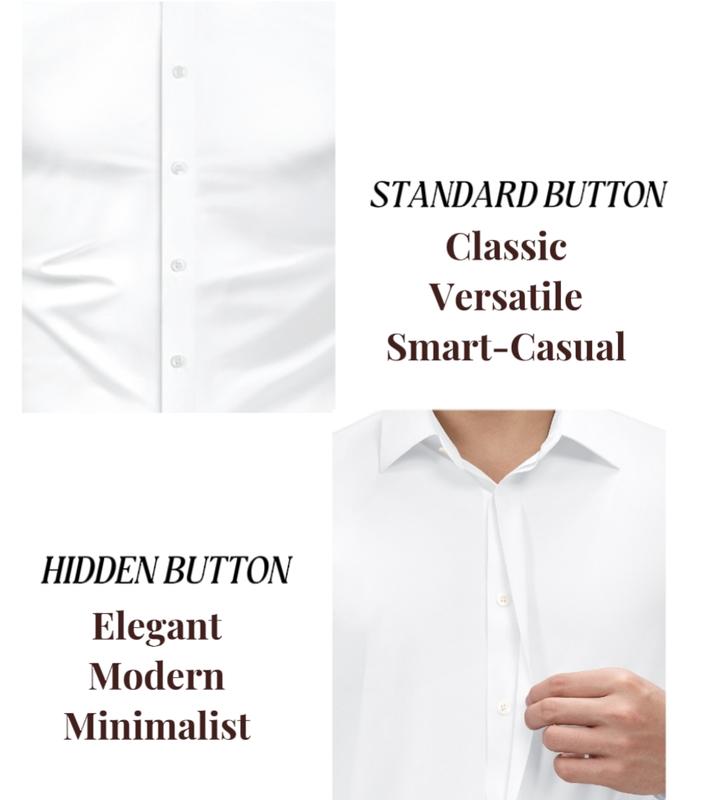 👔 Men's 16-Way Stretch Dress Shirt – Slim Fit Wrinkle-Free Button Down Traveler Shirt