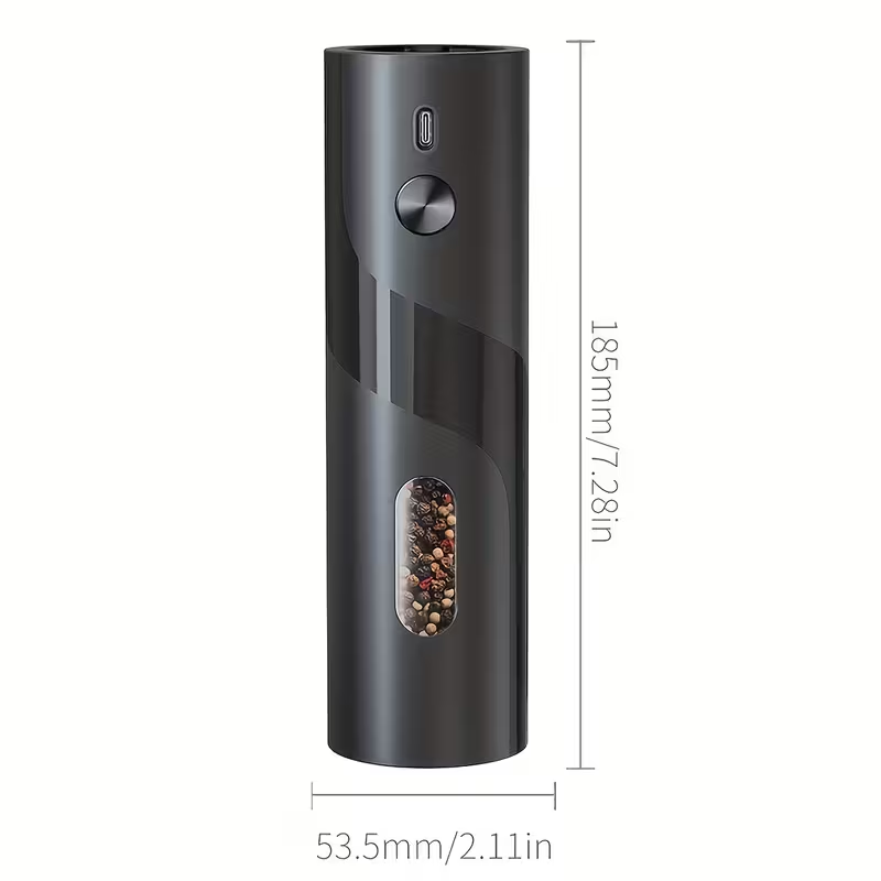 👍 One-Touch Freshness! Electric Pepper Grinder with See-Through Window - Your Key to Gourmet Flavor at Home.