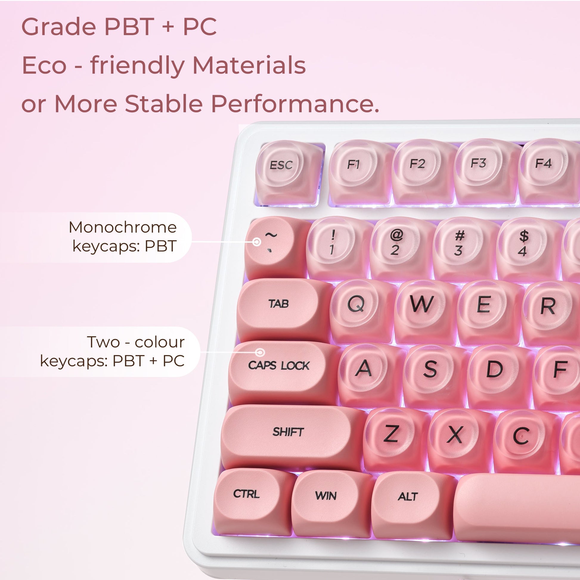 Pink Blush Keycaps 🎀 132-Key HOA Set