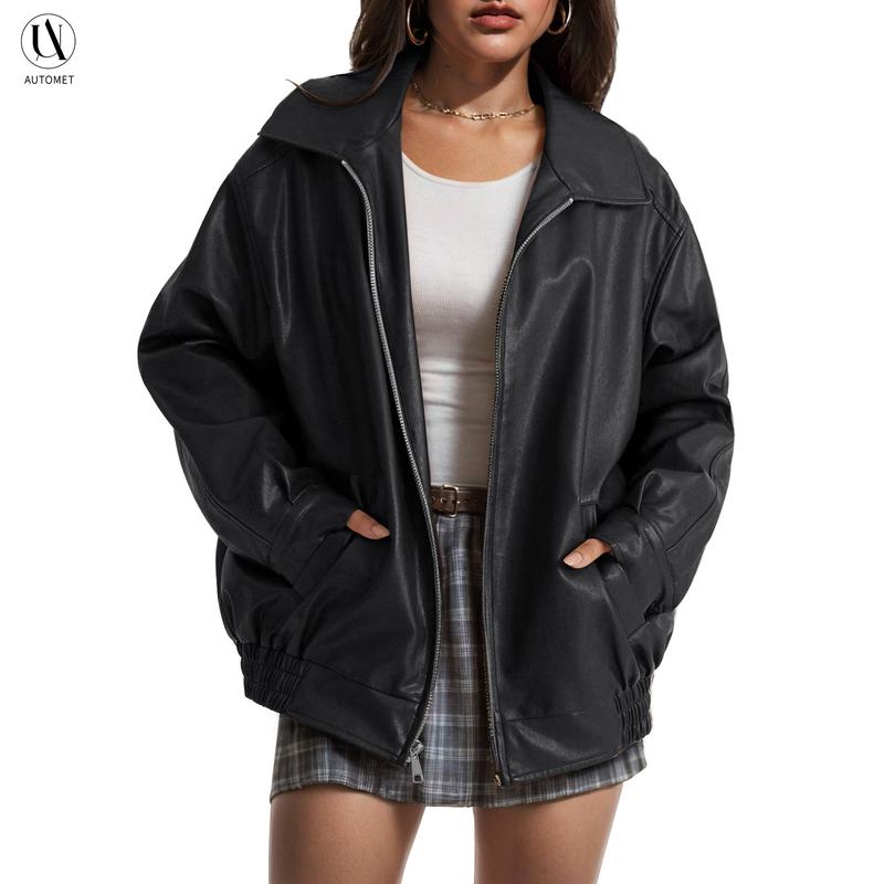 🔥 Last day 50%OFF Oversized Leather Jacket | Street Style Essential