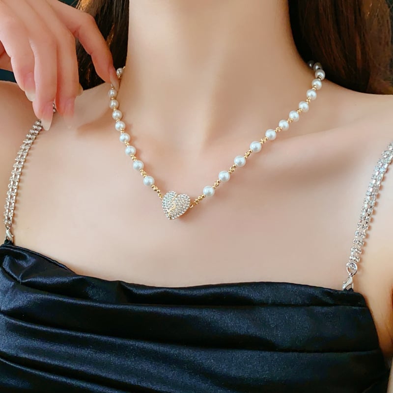 ✨New Magnetic Pearl Heart Necklace 💖 Elegant & Romantic Gift for Her 🎁