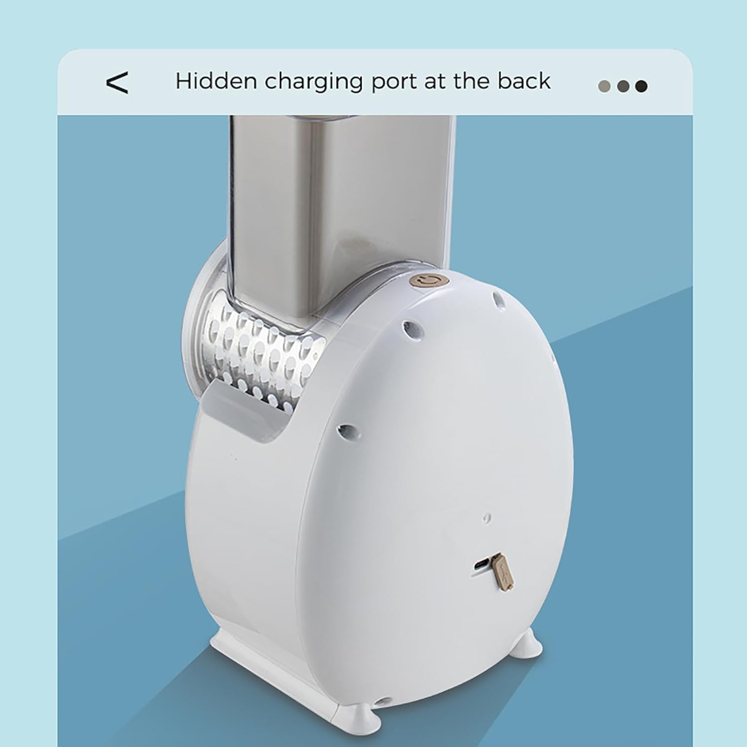 👍Electric Cheese Grater Vegetable Slicer, Rechargeable Rotary Grater Salad Maker with 3 Interchangeable Blades, Durable Material and Cutting Efficiently, for Kitchen, Camping, Restaurant