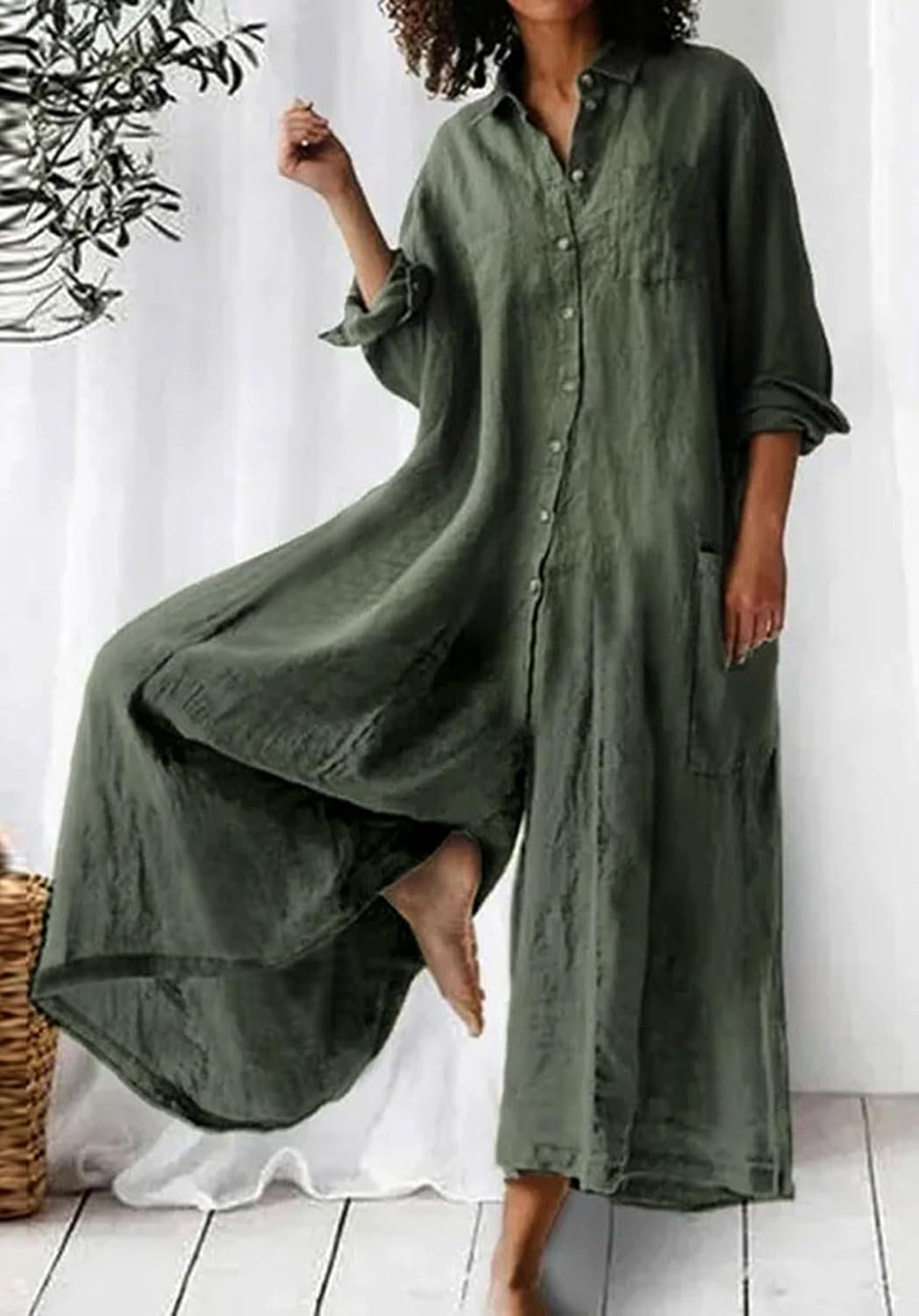 ☀️⏰ LAST DAY SAVE 50% 💃 Women's Linen Wide Leg Jumpsuit 2025 Hot Sale