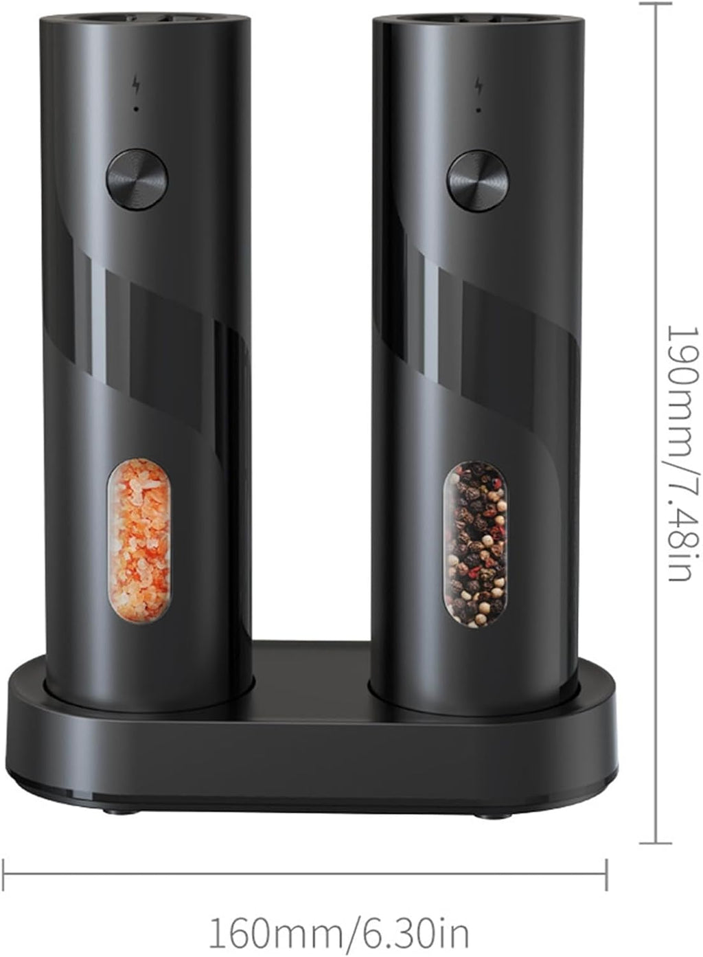 👍 One-Touch Freshness! Electric Pepper Grinder with See-Through Window - Your Key to Gourmet Flavor at Home.
