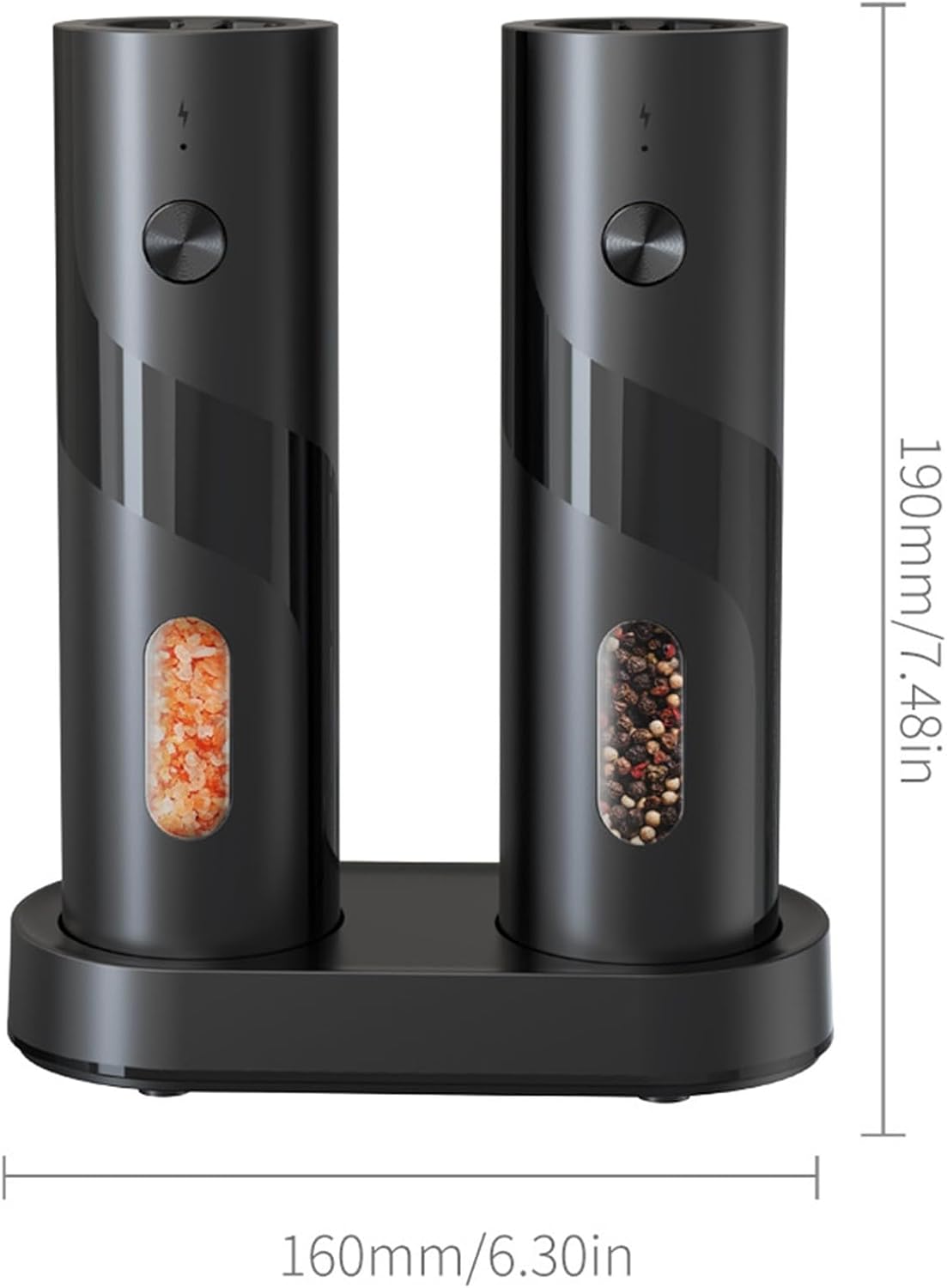 👍 One-Touch Freshness! Electric Pepper Grinder with See-Through Window - Your Key to Gourmet Flavor at Home.