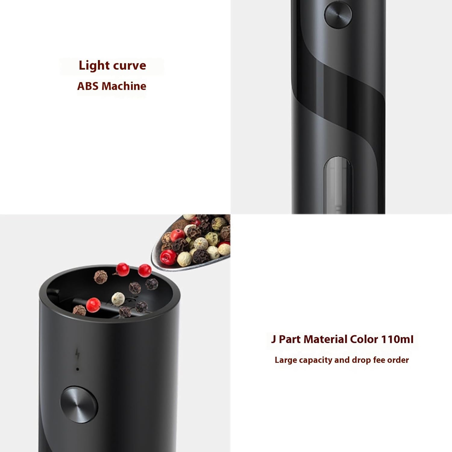 👍 One-Touch Freshness! Electric Pepper Grinder with See-Through Window - Your Key to Gourmet Flavor at Home.