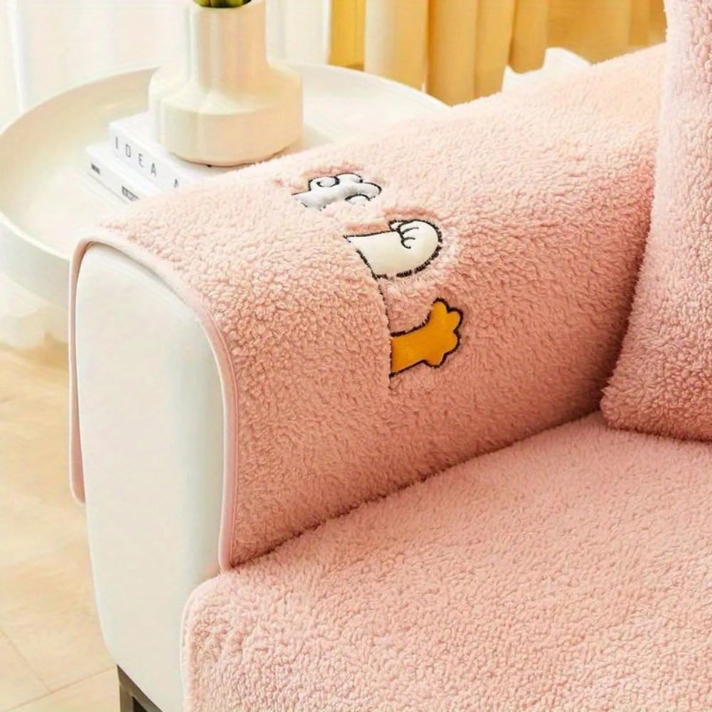 👍Sherpa Sofa Slipcover,Dog Friendly Sofa Cover,Plush Non Slip Sofa Protector Couch Cover,Furniture Protector for Bedroom Living Room Home Decor