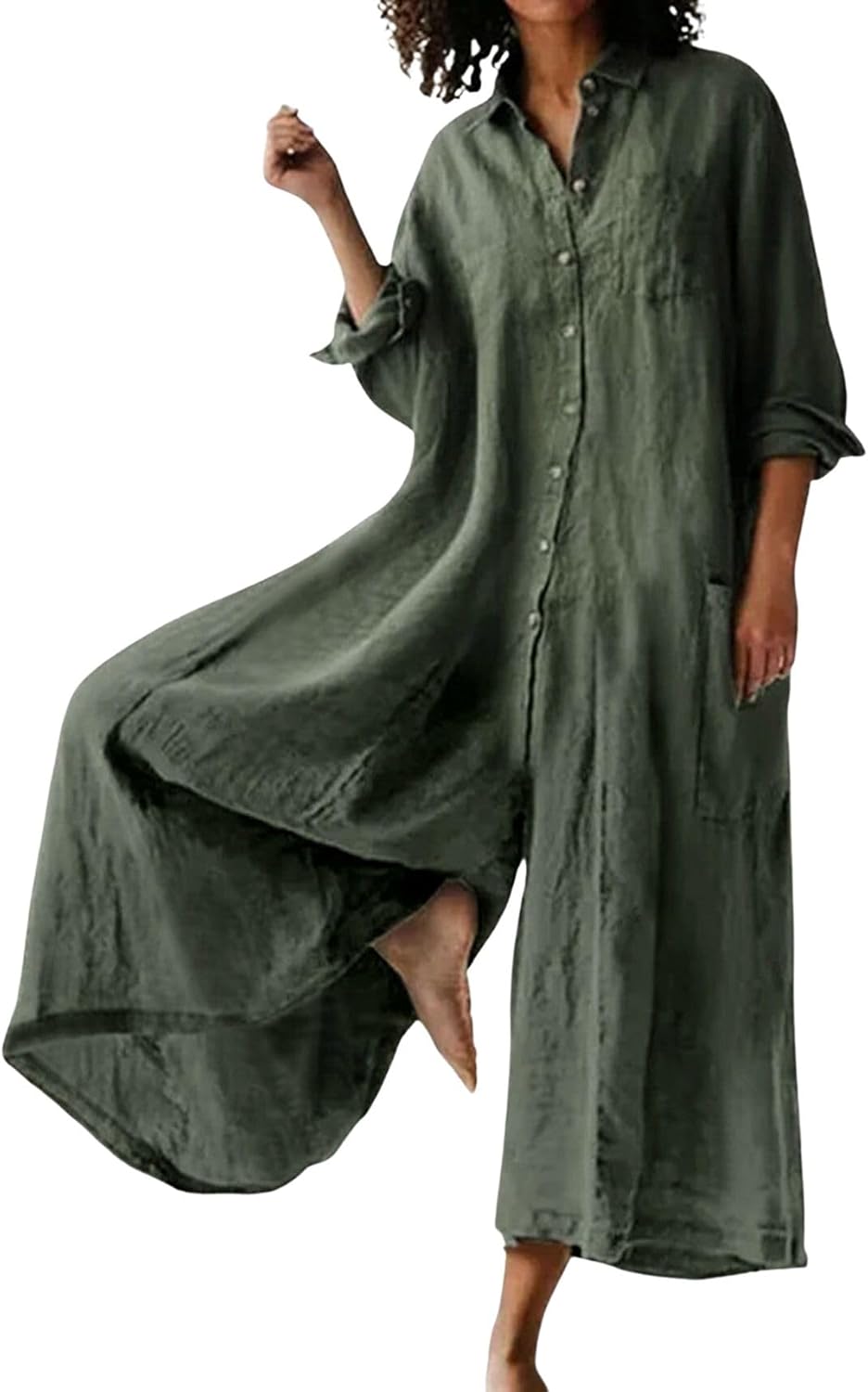 ☀️⏰ LAST DAY SAVE 50% 💃 Women's Linen Wide Leg Jumpsuit 2025 Hot Sale