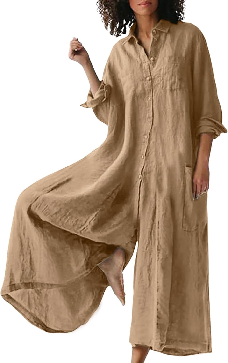 ☀️⏰ LAST DAY SAVE 50% 💃 Women's Linen Wide Leg Jumpsuit 2025 Hot Sale