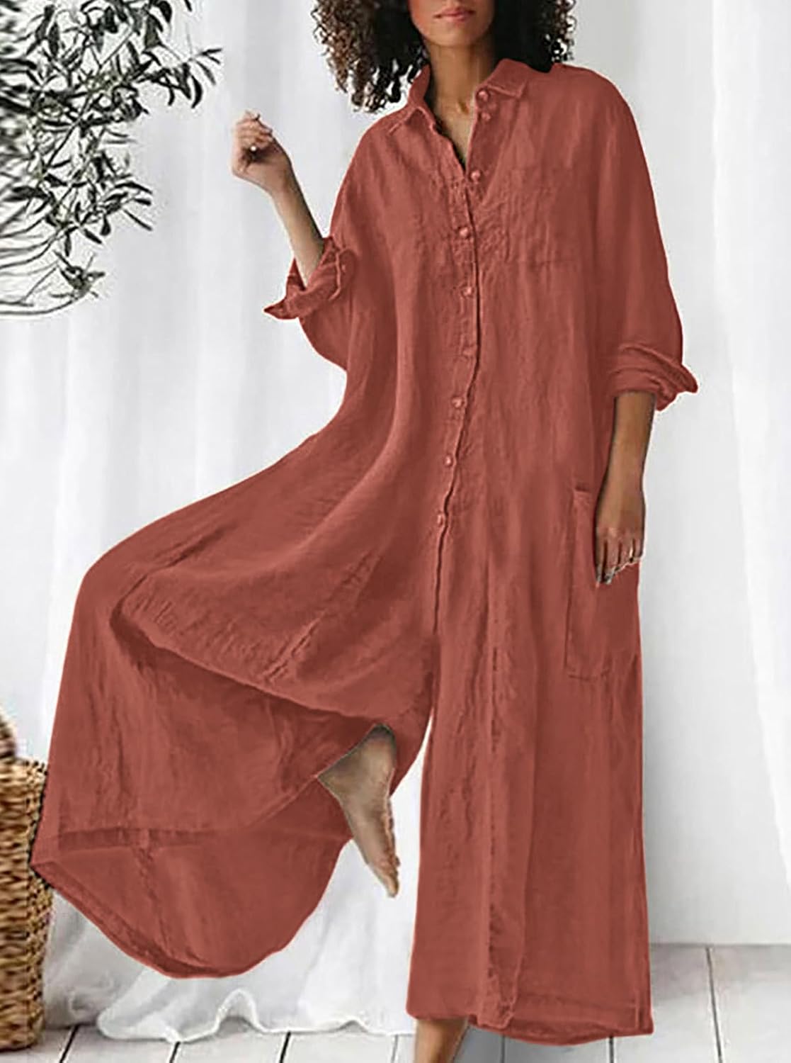 ☀️⏰ LAST DAY SAVE 50% 💃 Women's Linen Wide Leg Jumpsuit 2025 Hot Sale