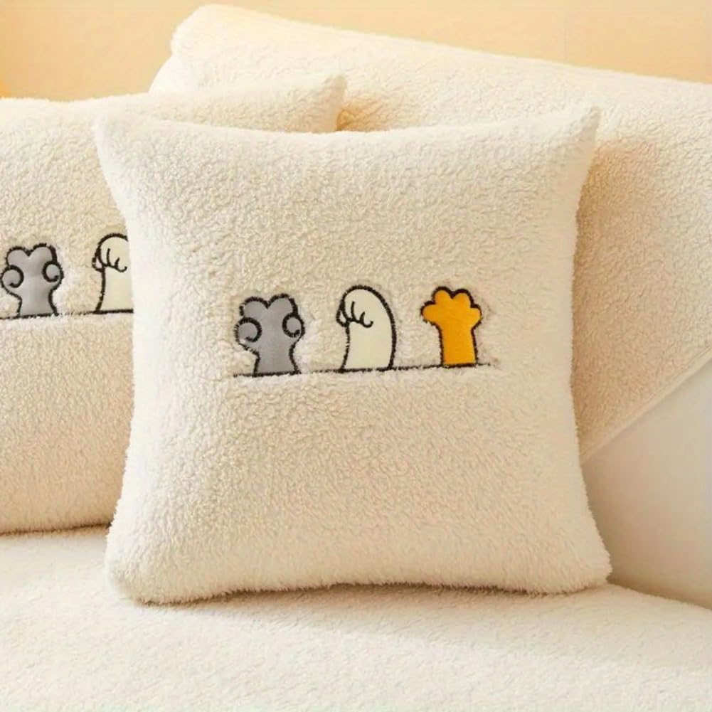 👍Sherpa Sofa Slipcover,Dog Friendly Sofa Cover,Plush Non Slip Sofa Protector Couch Cover,Furniture Protector for Bedroom Living Room Home Decor