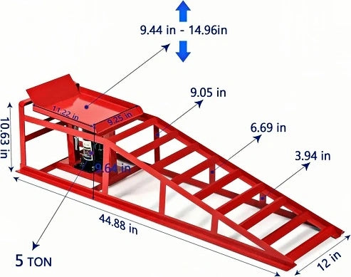 2 Pack Hydraulic Car Ramps – 5T / 11060 lbs Capacity, Heavy-Duty Vehicle Lift Ramps for Garage Repair & Maintenance