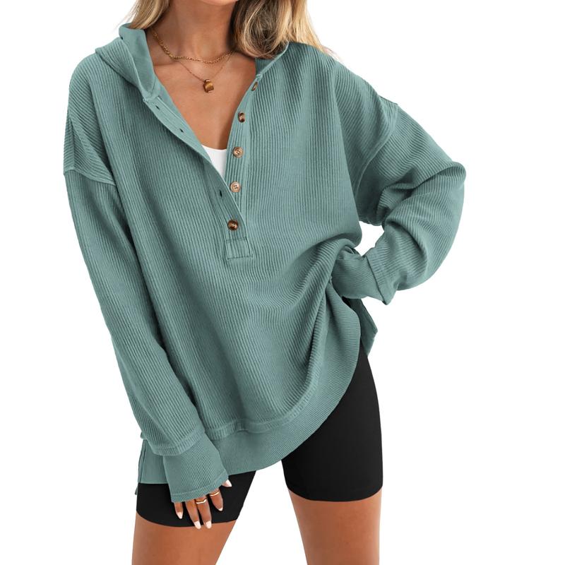 Oversized Sweatshirt 🌿 Button-Up Style –50%