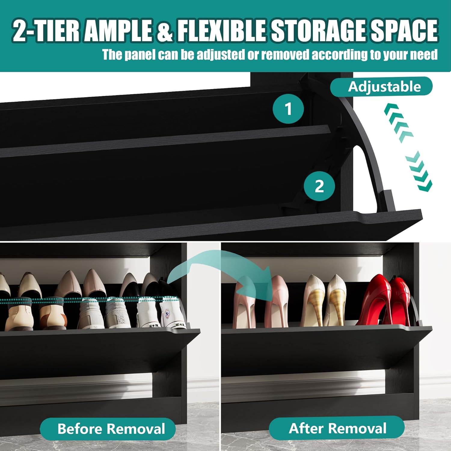 Ez Thin Wooden Shoe Rack – 3 Doors