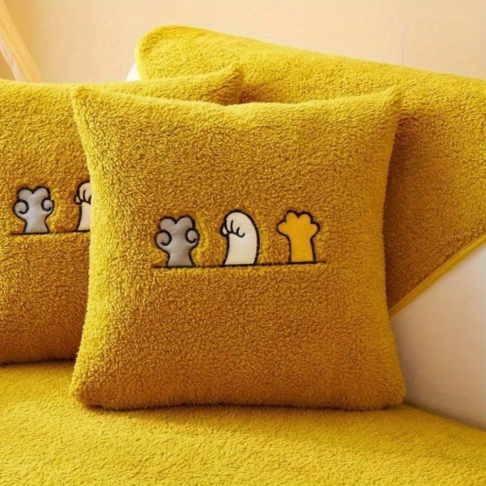 👍Sherpa Sofa Slipcover,Dog Friendly Sofa Cover,Plush Non Slip Sofa Protector Couch Cover,Furniture Protector for Bedroom Living Room Home Decor