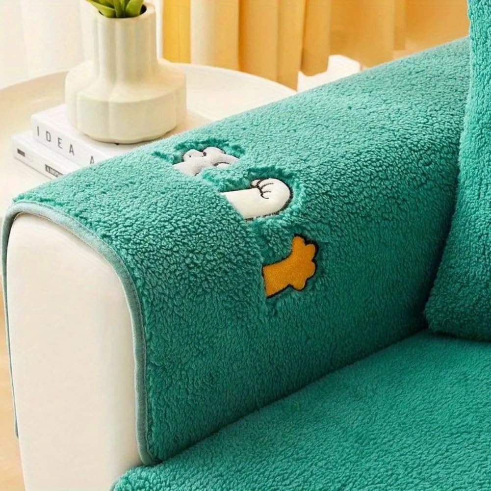 👍Sherpa Sofa Slipcover,Dog Friendly Sofa Cover,Plush Non Slip Sofa Protector Couch Cover,Furniture Protector for Bedroom Living Room Home Decor