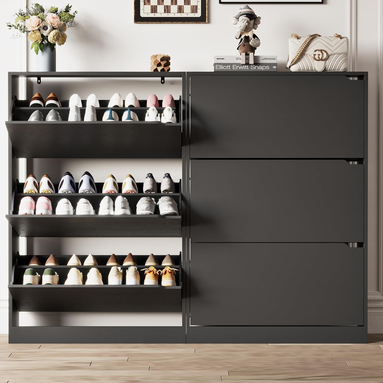 Ez Thin Wooden Shoe Rack – 3 Doors