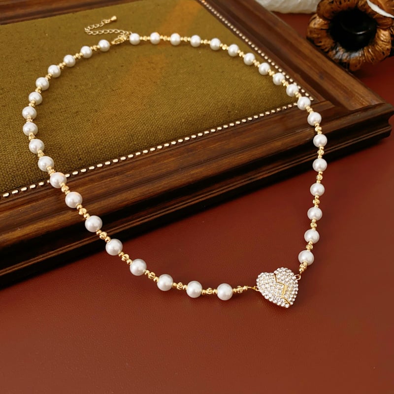 ✨New Magnetic Pearl Heart Necklace 💖 Elegant & Romantic Gift for Her 🎁