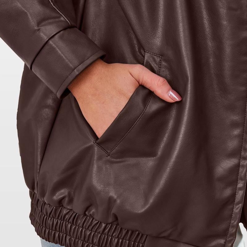 🔥 Last day 50%OFF Oversized Leather Jacket | Street Style Essential