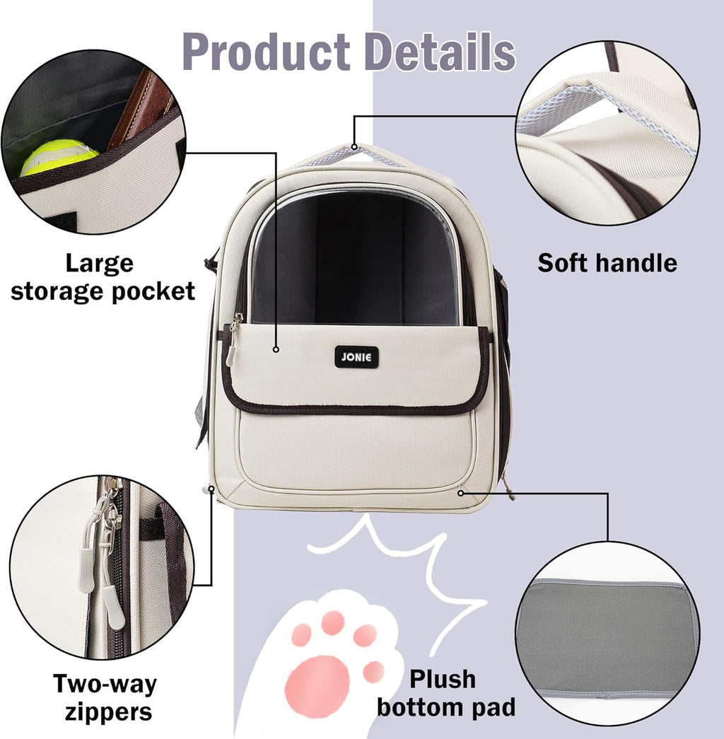 👍Cat Backpack Carrier for Large Cats up to 15lbs Pet Travel Backpack with Transparent Window Mesh Ventilated Portable Dog Cat Bag for Outdoor Hiking Mochila para Gatos transportadora mascota