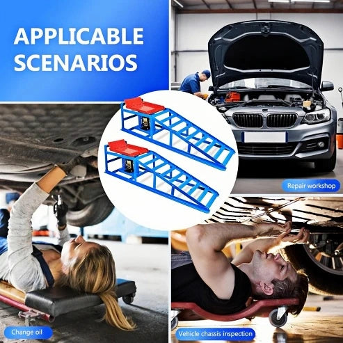 2 Pack Hydraulic Car Ramps – 5T / 11060 lbs Capacity, Heavy-Duty Vehicle Lift Ramps for Garage Repair & Maintenance