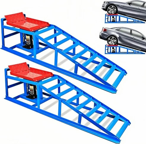 2 Pack Hydraulic Car Ramps – 5T / 11060 lbs Capacity, Heavy-Duty Vehicle Lift Ramps for Garage Repair & Maintenance