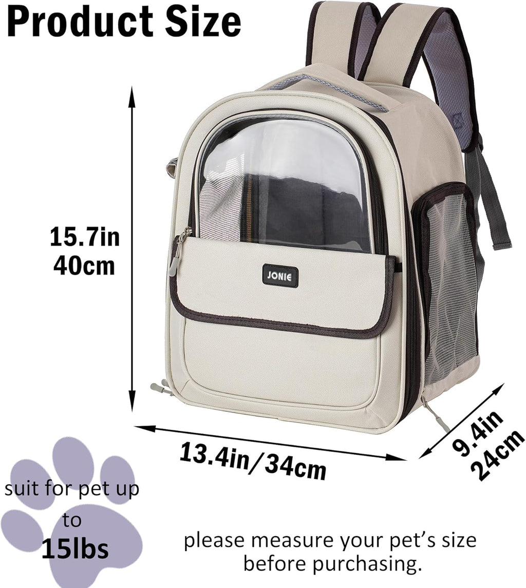 👍Cat Backpack Carrier for Large Cats up to 15lbs Pet Travel Backpack with Transparent Window Mesh Ventilated Portable Dog Cat Bag for Outdoor Hiking Mochila para Gatos transportadora mascota