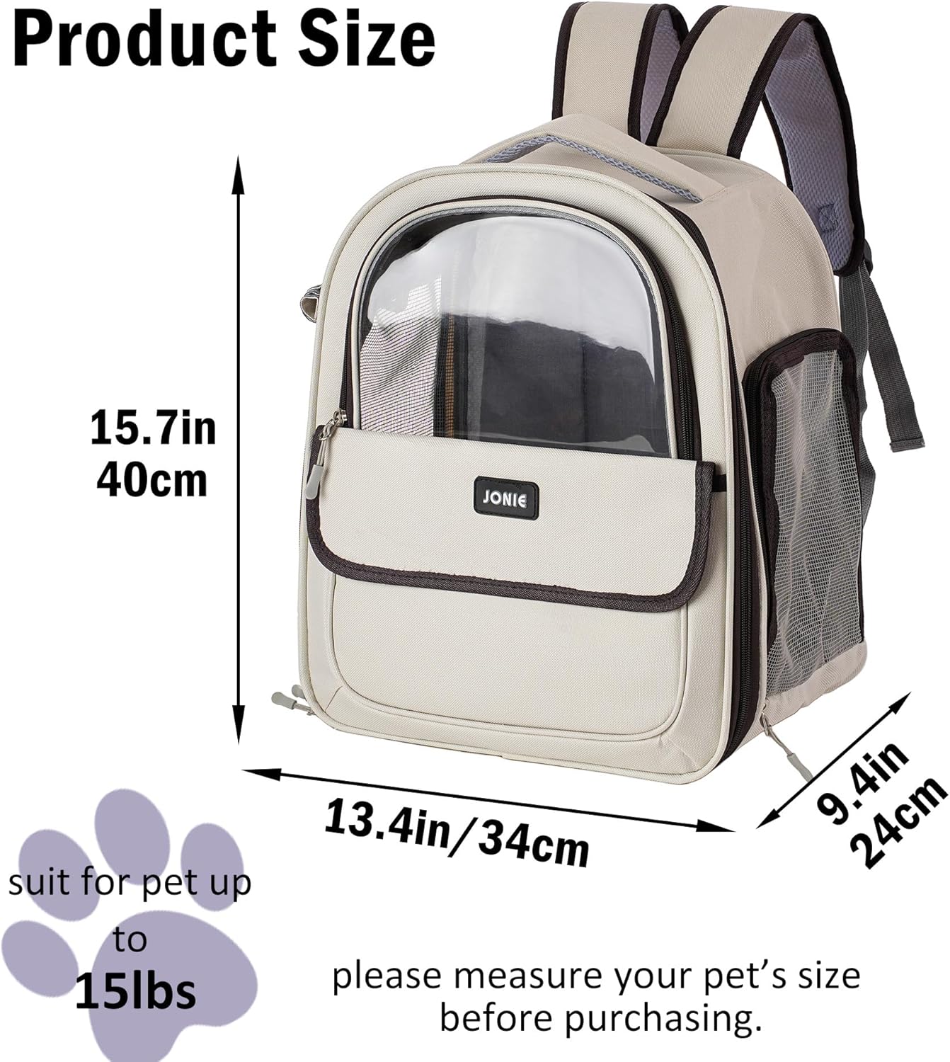 👍Cat Backpack Carrier for Large Cats up to 15lbs Pet Travel Backpack with Transparent Window Mesh Ventilated Portable Dog Cat Bag for Outdoor Hiking Mochila para Gatos transportadora mascota